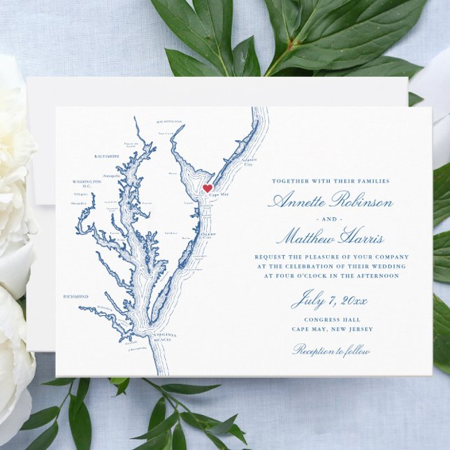 Cape May New Jersey Shore Wedding Invitation (Creator Uploaded)