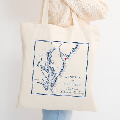 Cape May New Jersey Shore Wedding Welcome Tote Bag