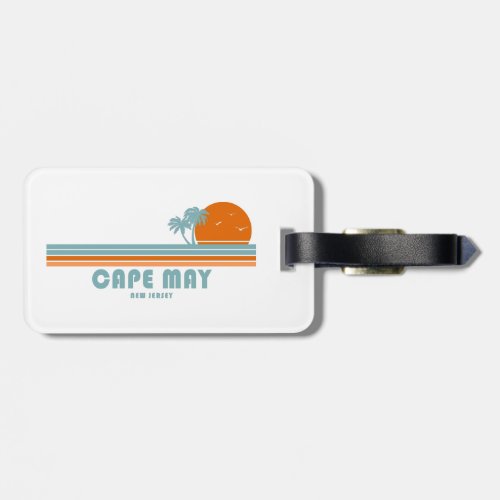 Cape May New Jersey Sun Palm Trees Luggage Tag