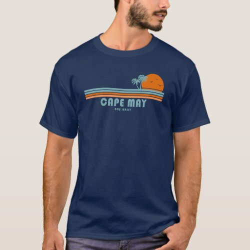 Cape May New Jersey Sun Palm Trees T_Shirt