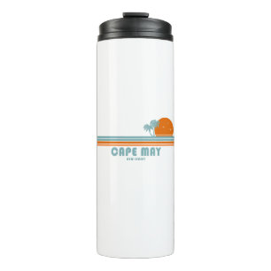 Cape May New Jersey Sun Palm Trees Thermal Tumbler