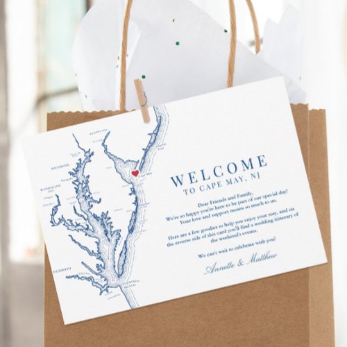 Cape May New Jersey Wedding Welcome Itinerary Thank You Card