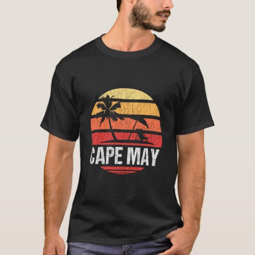 Cape May Nj Beach Retro Hoodie Distressed T_Shirt