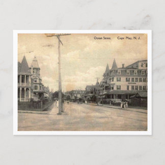 Cape May NJ, Ocean Street, c1910 Vintage Postcard