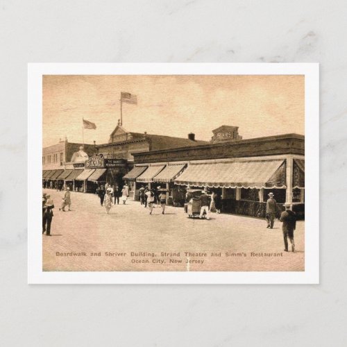 Cape May NJ Shriver Building Boardwalk Vintage Postcard