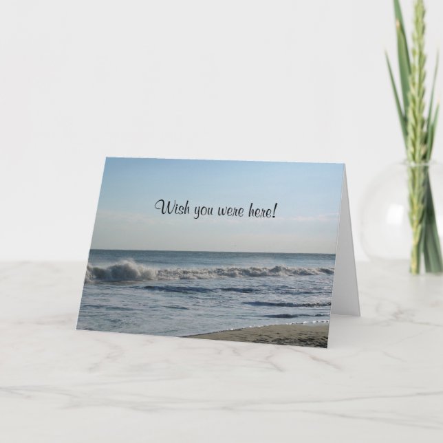 Cape May Ocean Waves Lighthouse Blank Card (Front)