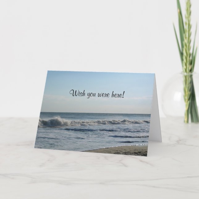 Cape May Ocean Waves Lighthouse Blank Card (Front)