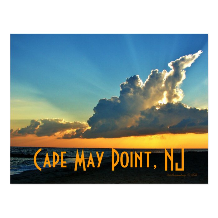 Cape May Point, NJ Sunset postcard