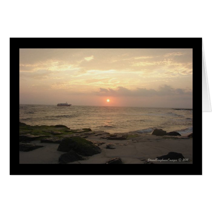 Cape May Point Setting Sun greeting card