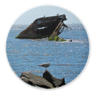 Cape May Shipwreck Ceramic Knob