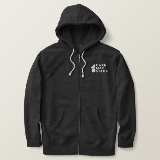 Cape May Stage Embroidered Hoodie in Dark Grey