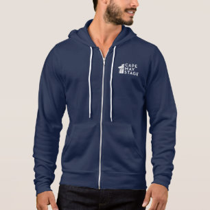 Cape May Stage Pocket Logo Zip-Up Hoodie in Navy