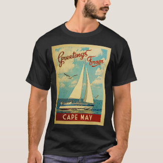 Cape May Vintage Travel Sailboat T-Shirt