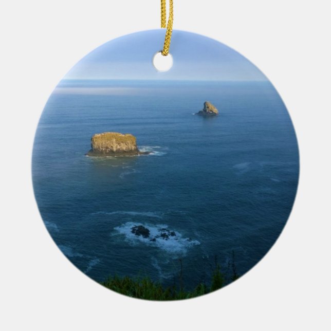 Cape Meares, Oregon Coast Ceramic Ornament (Front)
