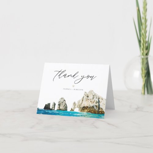 Cape Mexico Beach Tropical Wedding Shower Thank You Card