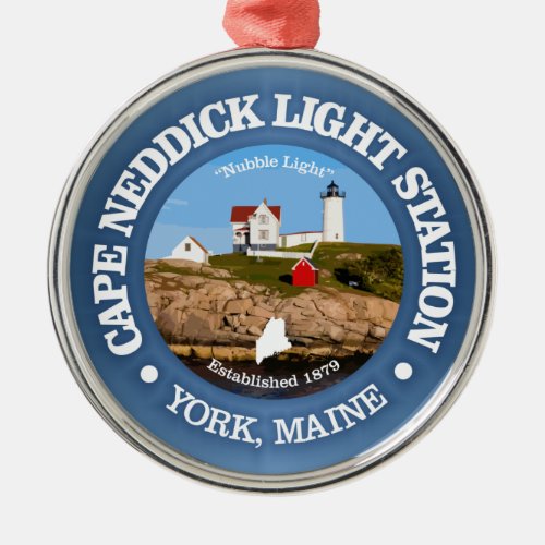 Cape Neddick Light Station Metal Ornament