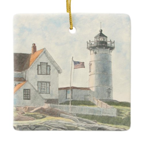 Cape Neddick Lighthouse Ceramic Ornament