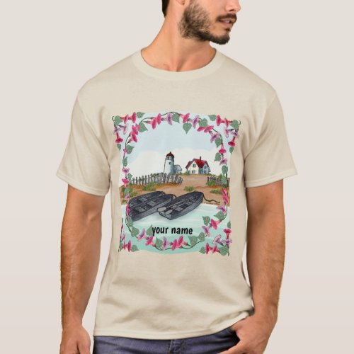 Cape Neddick Lighthouse custom name T_Shirt