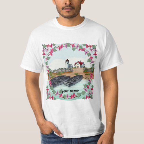 Cape Neddick Lighthouse custom name T_Shirt