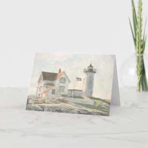 Cape Neddick Lighthouse Letterpress Thank You Card