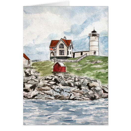 Cape Neddick lighthouse Maine Cards (Front)