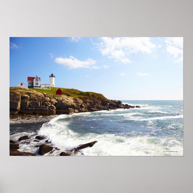 Cape Neddick 'Nubble' Lighthouse in Maine Poster (Front)