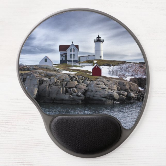 Cape Neddick  "Nubble" lighthouse York, Maine WOW! Gel Mouse Pad (Front)