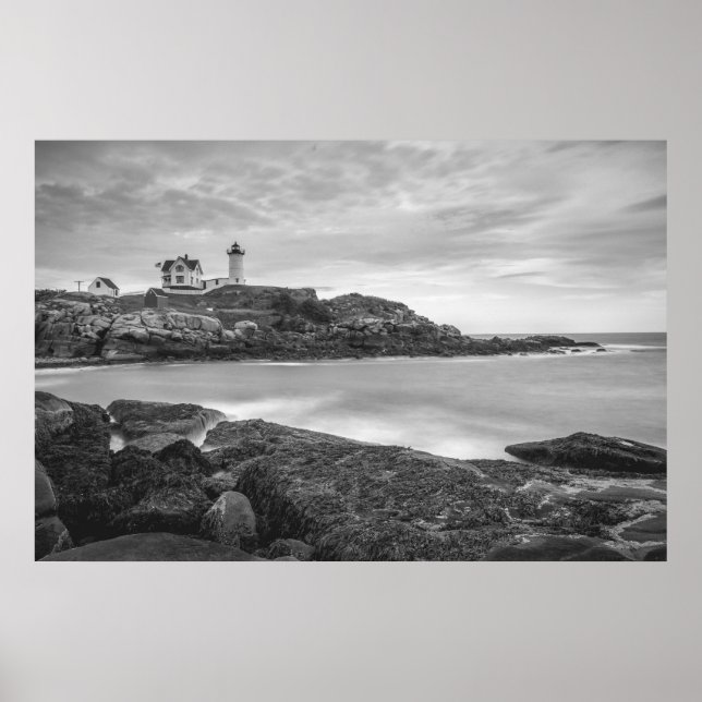 Cape Neddick Nubble Lighthouse, York, USA Poster (Front)
