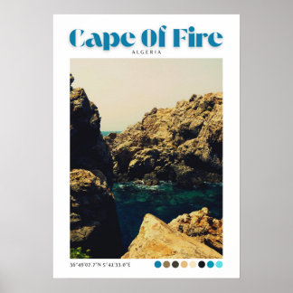 Cape of Fire beach coast shore Jijel, Algeria Poster