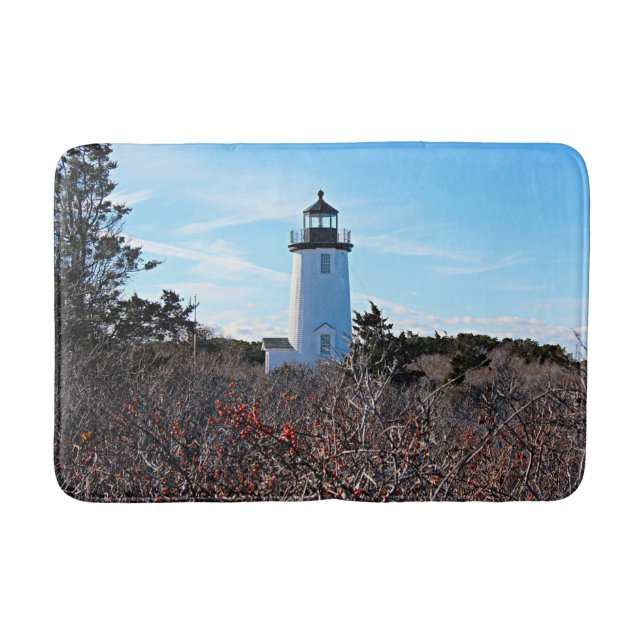 Cape Poge Lighthouse, Massachusetts Chappaquiddick Bathroom Mat (Front)