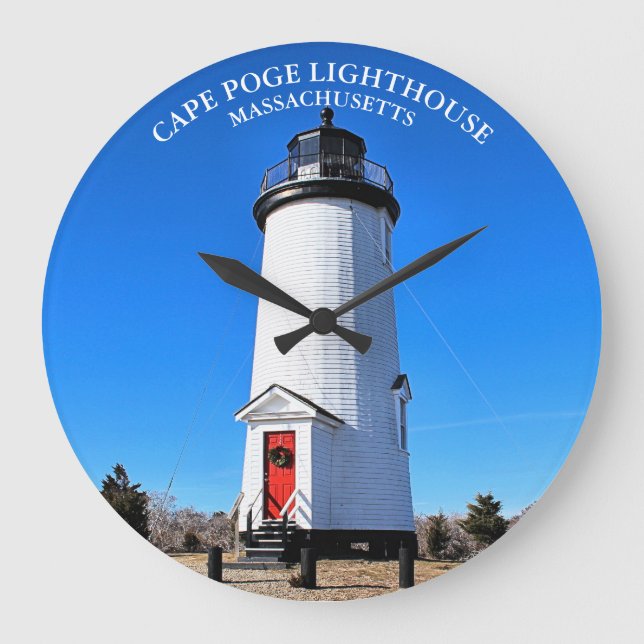 Cape Poge Lighthouse, Massachusetts Round Clock (Front)