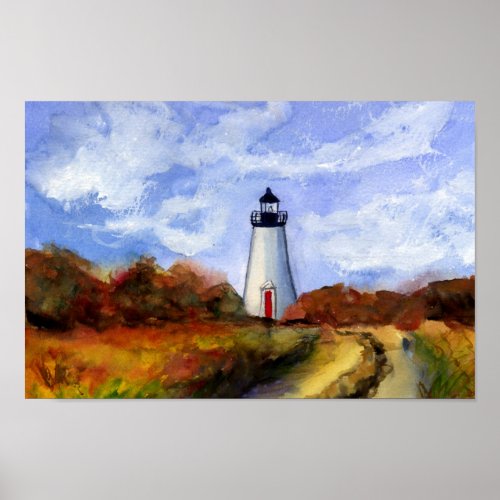 Cape Pogue Lighthouse Poster_ Marthas Vineyard Poster