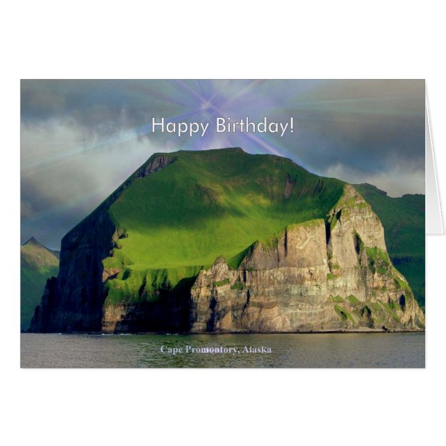 Cape Promontory Alaska Birthday Greeting Card (Front Horizontal)