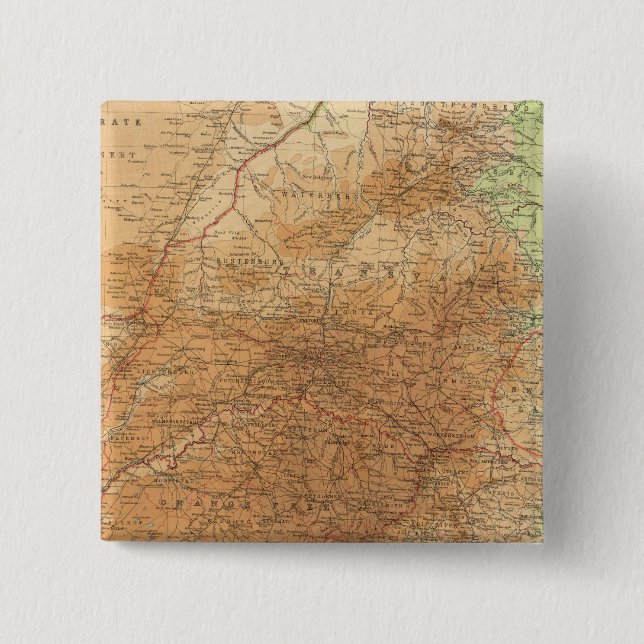 Cape Province, Transvaal, eastern section Pinback Button (Front)