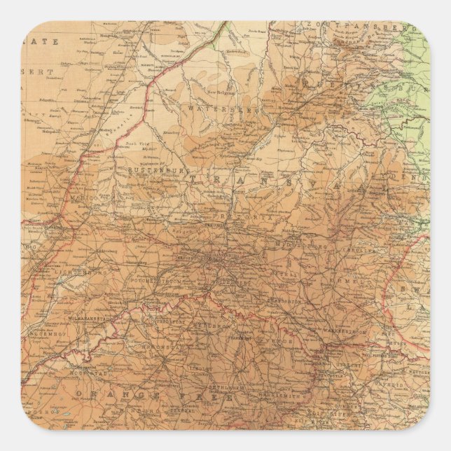 Cape Province, Transvaal, eastern section Square Sticker (Front)