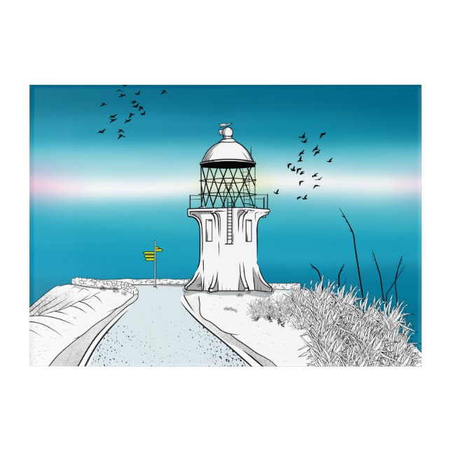 Cape Reinga Lighthouse Acrylic Print (Front)