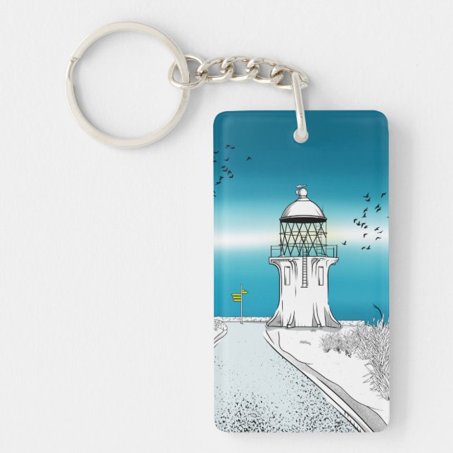 Cape Reinga Lighthouse NZ Keychain (Front)
