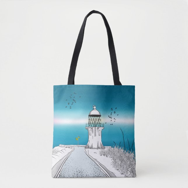 Cape Reinga Lighthouse NZ Tote Bag (Front)