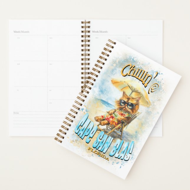 Cape San Blas Florida Beach Lounging Cat Planner (Display)
