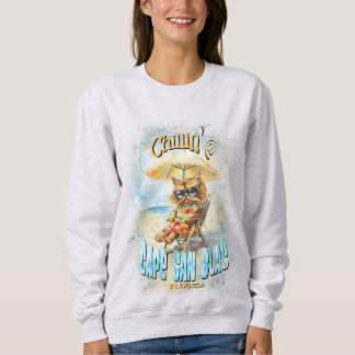 Cape San Blas Florida Beach Lounging Cat Sweatshirt