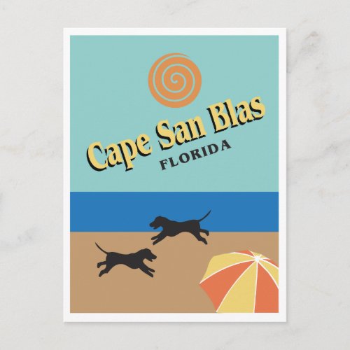 Cape San Blas Florida illustration Postcard