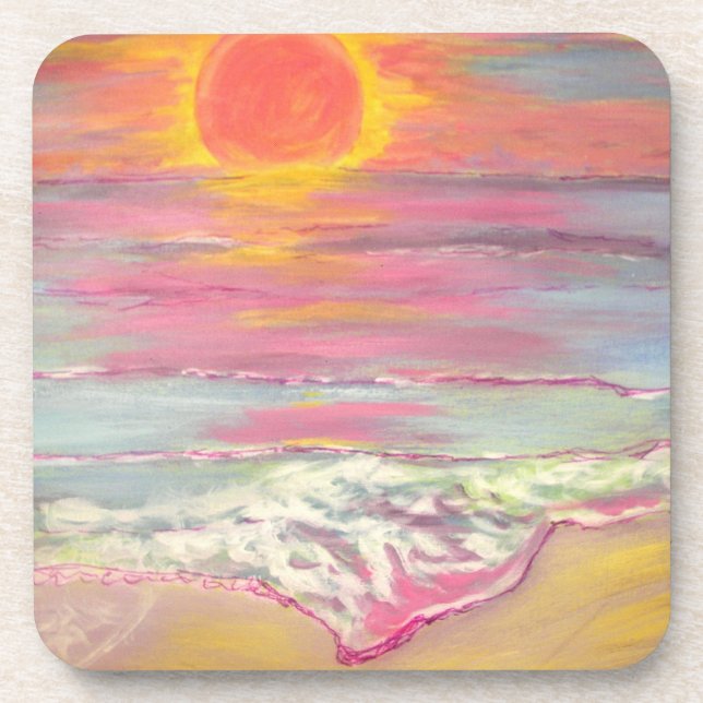 Cape San Blas Sunset Beach Beverage Coaster (Front)