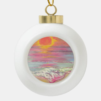 Cape San Blas Sunset Beach Ceramic Ball Christmas Ornament