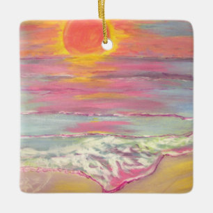Cape San Blas Sunset Beach Ceramic Ornament