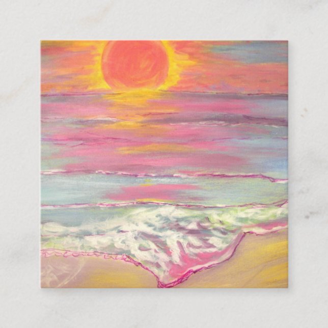 Cape San Blas Sunset Beach Square Business Card (Front)