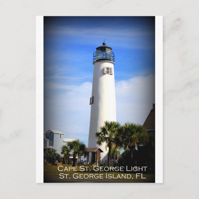 CAPE ST. GEORGE LIGHTHOUSE - ST. GEORGE ISLAND, FL POSTCARD (Front)