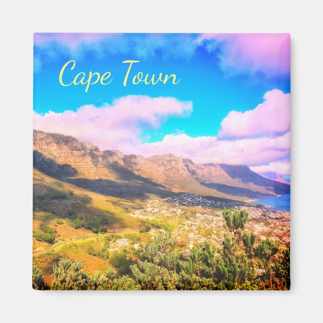 Cape Town 12 Apostles Beach Ocean Mountain Magnet (Front)