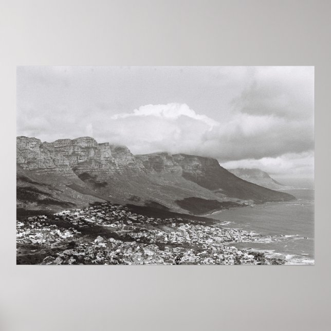 Cape Town 12 Apostles Monochrome Kodak Film Poster (Front)