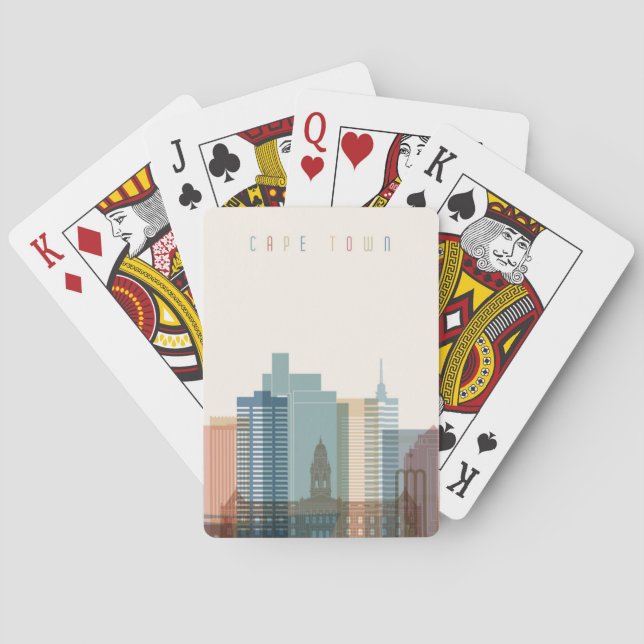 Cape Town, Africa | City Skyline Poker Cards (Back)