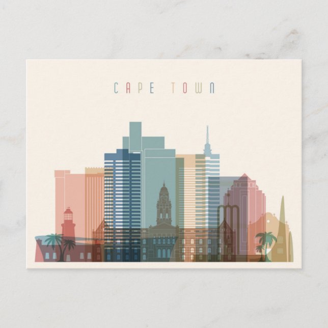 Cape Town, Africa | City Skyline Postcard (Front)